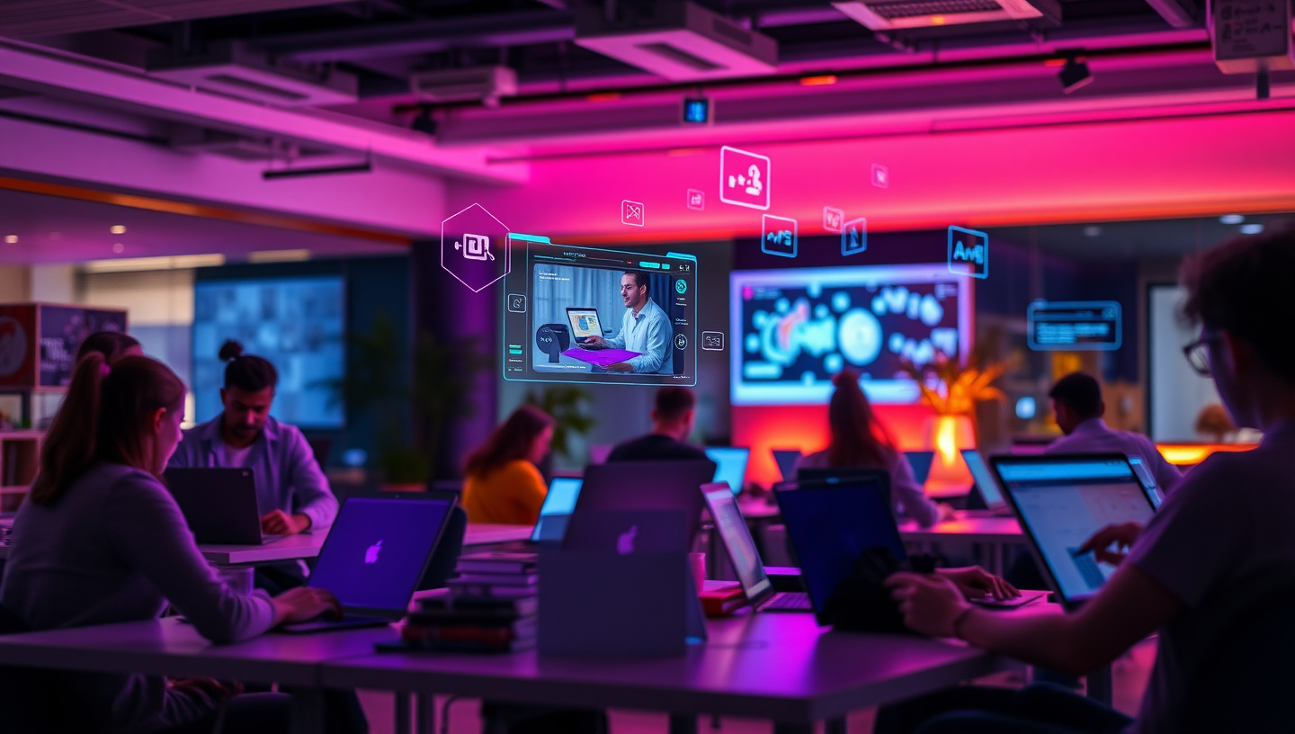 Estudiante aprendiendo en plataforma digital